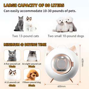 Caja Secadora Inteligente para Mascotas de 80L, Moderna, Conveniente, Antibacteriana, Ecológica, de Plástico ABS, Personalizable, para Perros y Gatos - Product Image 6