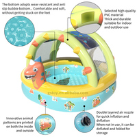 Dinosaure Gonflé Ombre Kiddie Piscine Blow up Piscine Enfants Piscine Gonflable avec Auvent pour Fête Jouets Été Eau Plage Fun