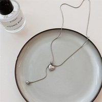 Collier pendentif cœur à longue chaîne réglable pour femme Bijoux de chaîne de chandail d'hiver Punk Rock