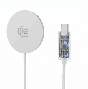 Producto Popular 2026, <span class=keywords><strong>Cargador</strong></span> Inalámbrico Magnético de 25W, Certificado CE FCC RoHS, Suministro al por Mayor con Cable de Carga, Fabricante <span class=keywords><strong>Original</strong></span> - Product Image 1