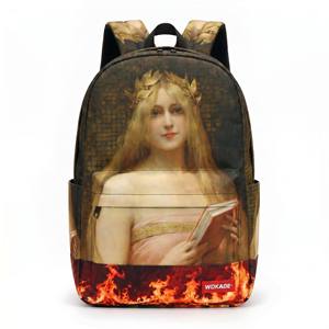 Sac à dos scolaire unisexe WOKADE vintage classique avec impression <span class=keywords><strong>de</strong></span> peinture à l'huile, grande capacité, fermeture éclair, logo personnalisé, pour étudiants - Product Image 6