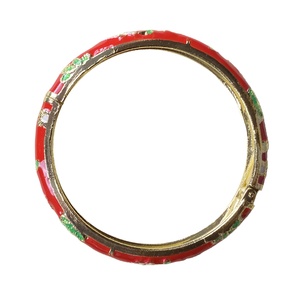 Brazalete de esmalte vintage con diseño de la Ciudad Prohibida, elaborado con maestría y detalles de flor de jade, recuerdo de viaje, antideslustre, para mujer - Product Image 5