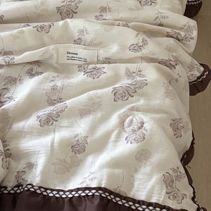 Duoxianman Cotton Linen Summer Quilt 200x230cm Reactive Dyeing Cooling Bedspread Modern Minimalist Style - Product Image 4