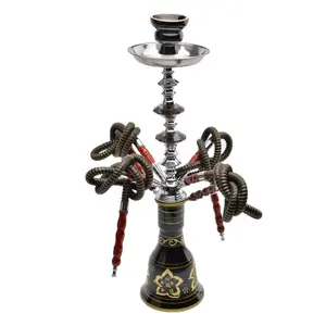 Accessori per fumatori di vendita caldi narghilè Shisha in acciaio inossidabile, pipa da fumo in acrilico arabo Shisha in vetro da tavolo d'acqua