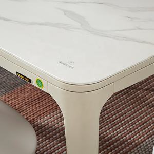 805201 Quanu Marbre Naturel <span class=keywords><strong>Réserve</strong></span> Espace Sous <span class=keywords><strong>la</strong></span> Table Simple Min Blanc Moderne Table à Manger et Chaise pour 4 Personnes - Product Image 3