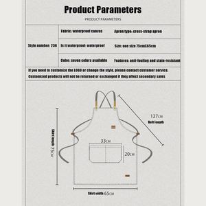 Promotional Custom Oil and Waterproof Canvas Restaurant Cooking <b>Kitchen</b> <b>Apron</b> Custom Logo Garden <b>Apron</b> - Product Image 4