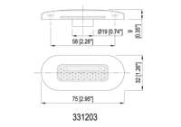 Lumière de courtoisie LED oblongue 3"x1-1/4" pour camping-car, caravane, bateau, lampe intérieure certifiée CE/RoHS/REACH