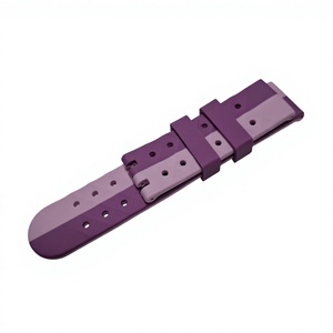 Pink Purple <b>Silicone</b> <b>Rubber</b> Watch Strap Quick Release Buckle Breathable Waterproof Band for Diving Sports Watch - Product Image 1