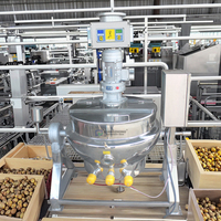 Cuisinière multifonctionnelle à double enveloppe en acier inoxydable de 50L à 1000L pour confitures de fruits, sauces chili, bouilloire électrique avec agitateur et mélangeur