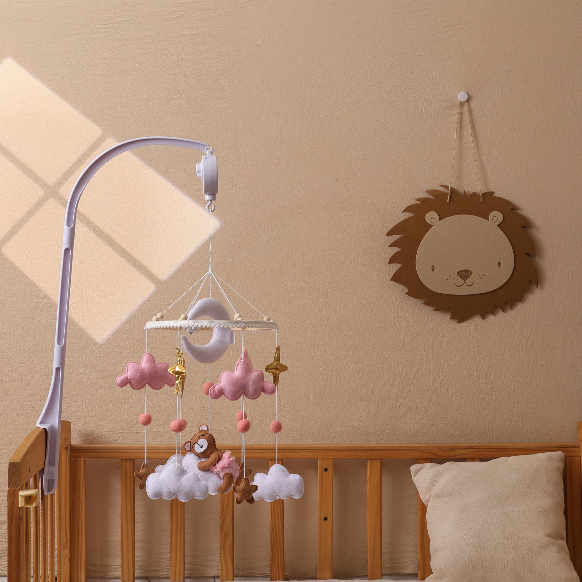 Carillon con supporto in plastica-rosa-venus stella luna campana da letto