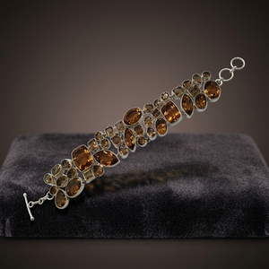 Multi Stone Silver <b>Bracelet</b> 925 Silver <b>Bracelet</b> Hand <b>Bracelet</b> Shiny Gemstone <b>Bracelet</b> - Product Image 3