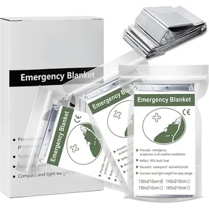 Custom Logo First Aid Rescue Outdoor Survival Emergency Thermal Foil Blanket Polyester