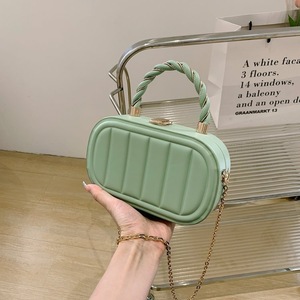New solid color retro texture handbag 2025 fashion Korean version simple chain shoulder bag casual crossbody women's bag - Product Image 2