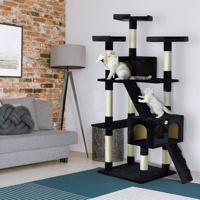 Arbre à chat Xxl de 72 "Maison de jeu amusante 5 couleurs Grand arbre à gratter pour chat Tour d'arbre à chat simple avec petite boule