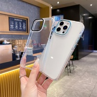 Coque de téléphone transparente en TPU haute clarté avec anneau de caméra en métal et boutons métalliques pour iPhone 18 17 Pro Max, antichoc et anti-jaunissement
