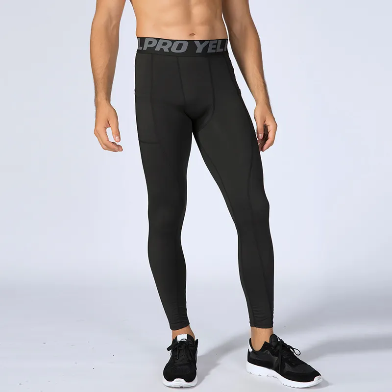 Men Polyester Sportswear Compression Quick Dry Sports Tights Pants Gym Workout Running Leggings