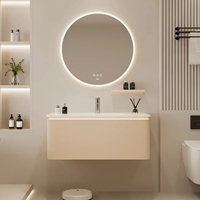 Ensemble de meuble-lavabo de salle de bain moderne et personnalisé, style minimaliste, vasque simple, armoires faciles à installer