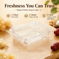 Boîte d'emballage alimentaire en plastique transparente et résistante, anti-effraction, personnalisable en gros