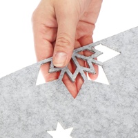 Napperon en feutre durable gris foncé et clair de rectangle de décoration de table de salle à manger de Noël de Offre Spéciale avec le motif évidé fait sur commande d'étoile