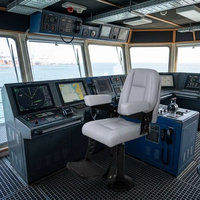 Siège de capitaine pliable en cuir PU de qualité commerciale avec support ergonomique et piédestal pour yacht et bateau