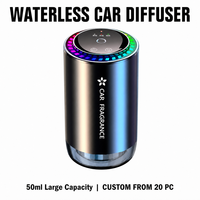 Diffuseur d'arômes intelligent pour voiture, lumière rythmique RGB, alliage d'aluminium, désodorisant de voiture, logo personnalisé, rechargeable, parfum pour voiture