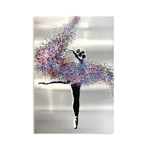 Schöne Mädchen Gemälde Ballett tänzer abstrakte Aluminium platte Druck Wand kunst für Wohnzimmer Home Decor