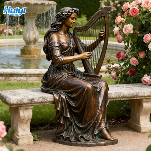 Giardino esterno statue di angelo decorativo, bronzo a grandezza naturale in ottone fuso alato Figure sculture - Product Image 3