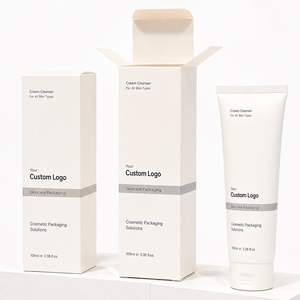 Cajas de Embalaje Cosméticas de Papel Blanco Impresas Personalizadas, Caja Rectangular de Papel con Logotipo Personalizado para Limpiador Facial, Loción y Cuidado de la Piel - Product Image 2