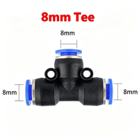 Connecteur en T à raccordement rapide 8 mm, raccord rapide en T pour tuyau PE pour l'irrigation des fermes, serres et jardins