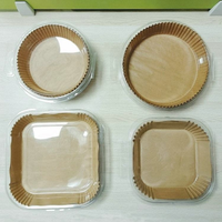 Revêtements de friteuse à air carrés marron de 6,3 pouces, jetables, antiadhésifs, imperméables, écologiques, résistants au four, en pâte de bois, de haute qualité, pour aliments et gâteaux