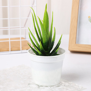 Plantes artificielles transfrontalières en pot, verdure en plastique, eucalyptus, décoration de bureau 14 cm, décoration maison et bureau - Product Image 3