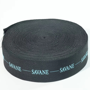 Bande élastique en polyester gaufré Aoya à motif chevrons jacquard, couleur unie, avec logo personnalisé, confortable - Product Image 1