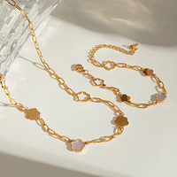 2024 joyería fina cinco flores encanto collar pulsera 18K oro Acero inoxidable múltiples cinco hojas trébol collar pulsera
