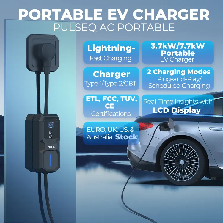 มือถือแบบพกพา topdon รถเร็ว ระดับ 2 รถยนต์ไฟฟ้าภายในบ้าน ประเภท 2 ac ev charger สถานีชาร์จ กองพร้อมหน้าจอแสดงผล lcd