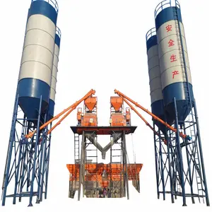 USED HZS25 mini concrete hopper bin activator dust collector vibrating table conrete pump concrete batching plant concrete mixer