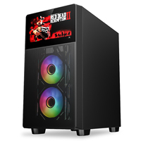 Boîtier de jeu ATX avec panneau latéral en verre trempé, écran LCD, boîtier d'ordinateur