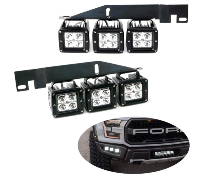 Lower Bumper Ford Raptor LED Fog Light Kit 120W 36V Black