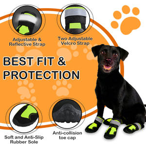 Perlindungan Cakar Anjing Sepanjang Tahun 4PCS Sepatu Anjing Bernapas dengan Tali Reflektif & Sol Anti-Selip untuk Anjing Sedang/Besar Bermain di Luar Ruangan - Product Image 2