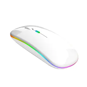 厂家直销新款超薄迷你BT5.0无线鼠标静音充电发光二极管彩灯电脑鼠标台式笔记本电脑