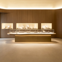 Comptoir de présentation de bijoux sur mesure, vitrine avec éclairage LED pour la décoration intérieure des bijouteries, aménagement de magasins de détail