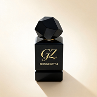 Flacon de parfum de luxe vide, noir mat, rectangulaire, flacon de parfum personnalisé avec boîte, couvercle unique, logo personnalisé