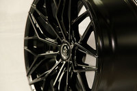 Jantes de voiture de course OEM/ODM de haute qualité, 18-19 pouces, en alliage noir brillant, moulées sous faible pression, 5X114.3 5X112, multi-rayons