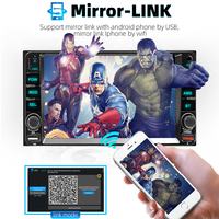 Reproductor MP5 para Coche de 7" 2 Din para Toyota Universal, Estéreo con CarPlay/USB/FM/SD/BT y Mirror Link para iOS/Android