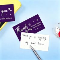 Impression de cartes personnalisées, autocollants de remerciement, étiquettes pour petites entreprises, autocollants adhésifs MC imperméables, cadeaux artisanaux, logo personnalisé