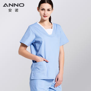 <span class=keywords><strong>Divisa</strong></span> <span class=keywords><strong>Ospedaliera</strong></span> Classica Anno Fashion Wear con Collo a V Azzurro per Uomini e Donne, Uniforme Medica Tessuta - Product Image 2