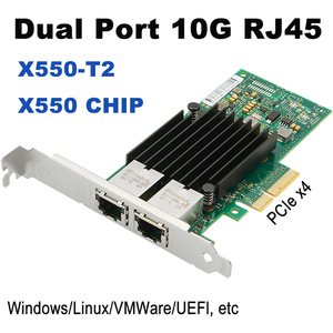 X550-T2 10GbE Dual Port PCIe X4 Desktop Network Card With X550 2 RJ45 10 Gigabit <b>Ethernet</b> <b>Adapter</b> Wired in Stock X550-T2 - Product Image 4