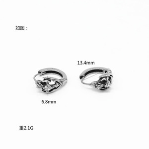 Pendientes de Aro yunnique con Diseño de Ancla, Acero Inoxidable, Engaste de Garras, Diamantes, Diseño Geométrico, Joyería Unisex - Product Image 4