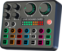 Carte son live KYA3, mixeur audio pour suppression du bruit, double streaming, effets RGB, batterie 1800 mAh pour podcast et streaming