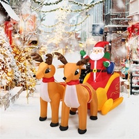 Vibomlook — homme de noël gonflable, décor d'extérieur, Double cerf avec bride, pour décoration de noël