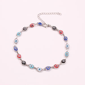 Collar de Ojo Turco para Mujer, Joyería de Moda Geométrica de Aleación de Zinc para Fiesta, Engaste de Bisel, Capa Única X12245 - Product Image 4